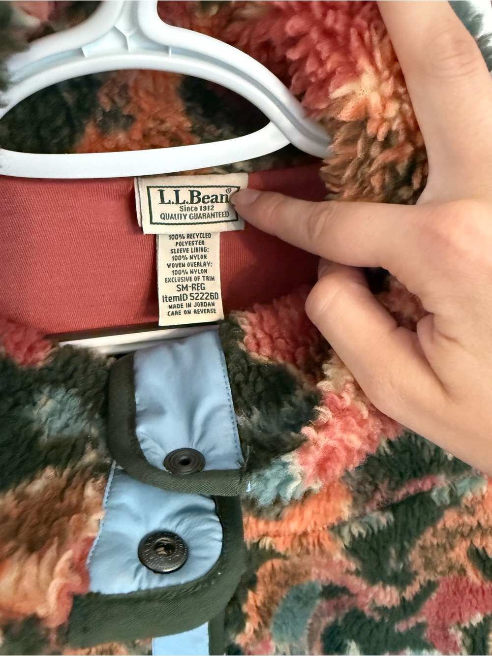 LL Bean Sherpa Jacket with Snap Front - Picture 4 of 5